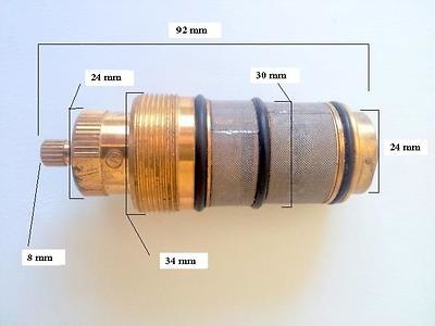 cartucho termostatico cotas 277 Cotas - cartucho termostático con maneta cono