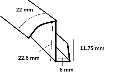 Joint d'étanchéité inférieur pour verre de 6 mm 