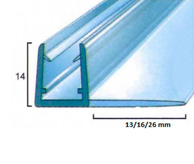 Junta Estanqueidad pestaña horizontal para cristal de 8-10 mm. 