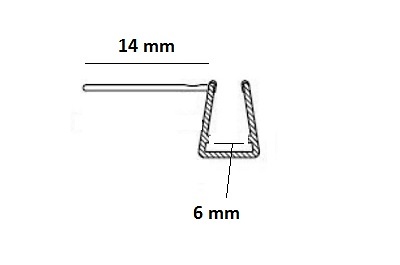 Junta Estanqueidad pestaña horizontal para vidrio de 6-8mm 