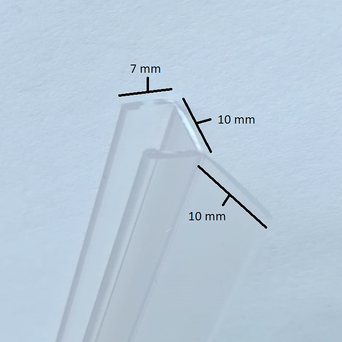 Junta Estanqueidad pestaña horizontal para vidrio de 8 mm. Lasser 