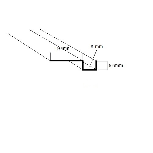 Junta Estanqueidad pestaña horizontal para vidrio de 8mm 