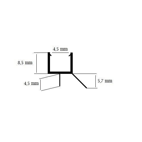 Junta estanqueidad vierteaguas para vidrio de 6 mm 