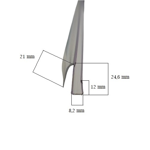 Junta vierteaguas cascada para cristal de 6 mm 