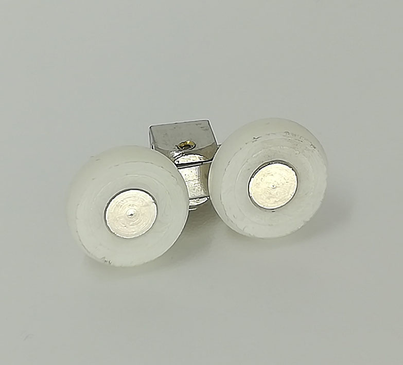 rodamientos mampara ref 1854 Rodamiento doble con soporte para mamparas semicirculares entre otros 19x6 mm