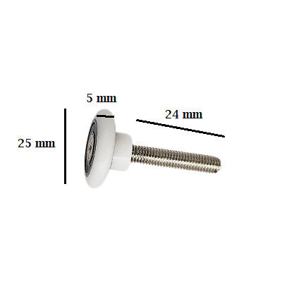 Rodamiento mampara excéntrico 25x5 ref 141 - Repuestos mamparas