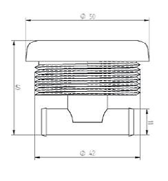 inyector-hidromasaje-cotas-T-303 Cotas - inyector standard 3 salidas en T